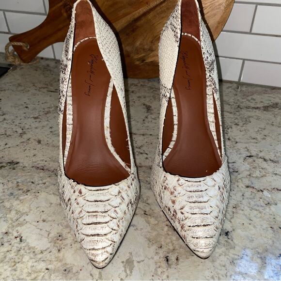 Elizabeth & James Falin $395 Snake Print Stiletto Platform Heel Womens 10 B EUC - Picture 3 of 14